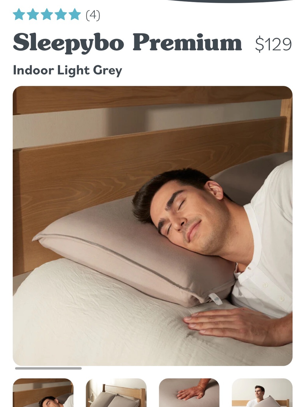 Yogibo sleepybo pillow covers light grey